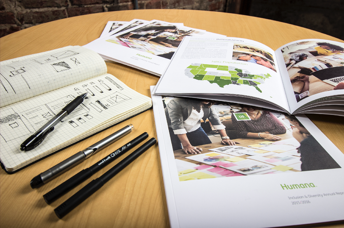 Design process documentation and Humana annual report development