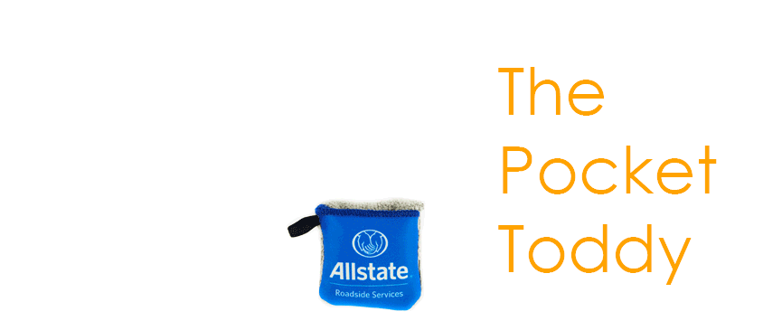 Animated GIF demonstrating The Pocket Toddy - Allstate branded promotional product
