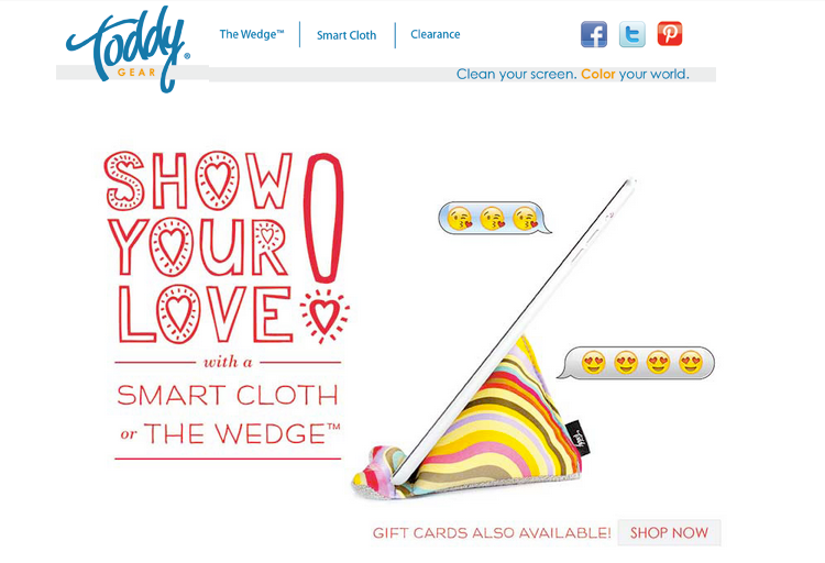 Valentine's Day 'Show Your Love' seasonal campaign with emoji messaging