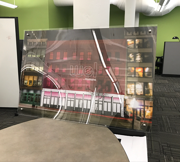 Presentation rendering of the Wel at Humana exterior brand concept